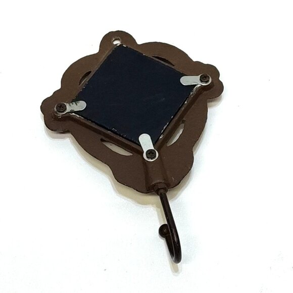 Ornate Cast Iron Wall Hook Mirror Accent Unique Style Decorative Hanger Vintage - Picture 2 of 7